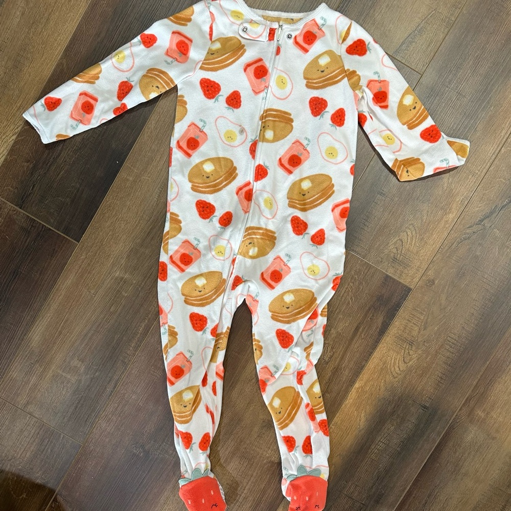 Carter's Breakfast Themed One Piece Zipper Jams 4T